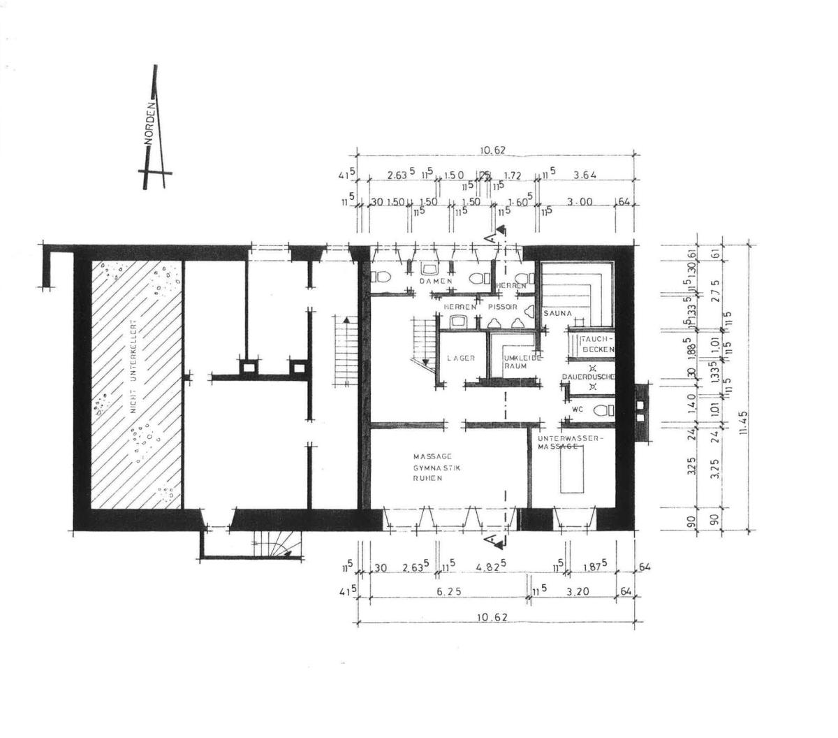 Grundriss Kellergeschoss Hotel